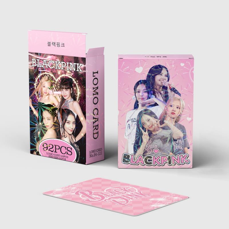 iFii Kpop BP Lomo 92 Pack Black and Pink Photocard, 6x9cm Black